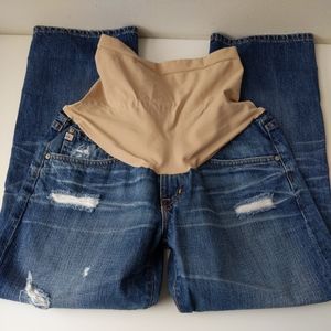 AG x A Pea In The Pod Secret Belly Distressed Maternity Jeans Women's 29